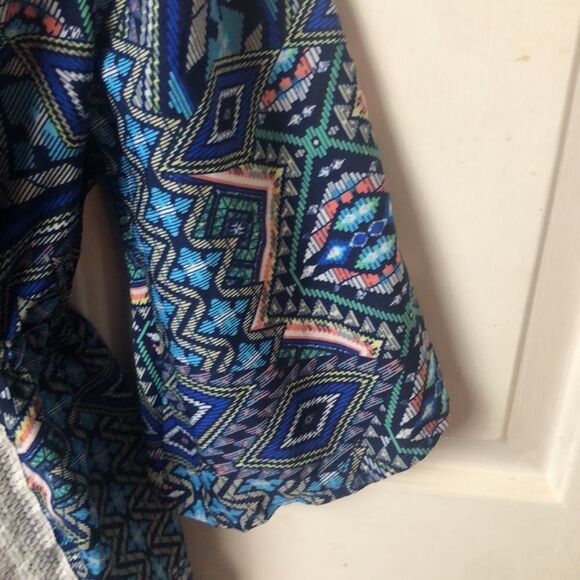 Ladies Size M Boho Playsuit/ Romper- Blue & White Patterned - Picture 4 of 6